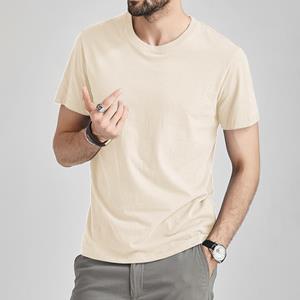 FEGKZLI Fashion Heren T-shirts Zomer Korte Mouw Effen 100% Katoen Witte T-shirts Top M wit