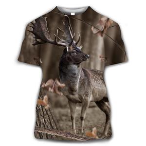 Chengyu Zomer Nieuwe Animal Camouflage Mannen T-shirt 3D Wilde Jacht Gedrukt Tees Grote Maat Casual Ronde Hals Korte Mouw Interessante Tops XXS