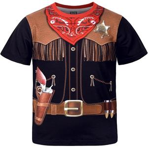 Chengyu Heren Western Cowboy T-shirts 3D Print Korte Mouw Grafische Grappige T-shirt Casual Oversized Tee Tops Streetwear Herenkleding M