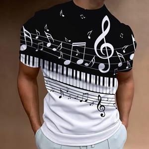 ETST WENDY 05 Retro Heren T-shirt 3d Muzieknoten Bedrukt Herenkleding Dagelijks Casual Korte Mouw Straat Designer T-shirts Top Los Oversized Shirt S