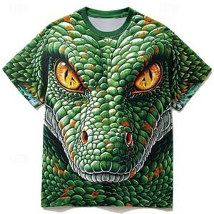 ETST 03 Grafische dieren Dinosaurus Dagelijkse ontwerper Subcultuur Heren 3D-print T-shirt T-shirt Korte mouw Ronde hals Shirt Lente Zomer Kleding S