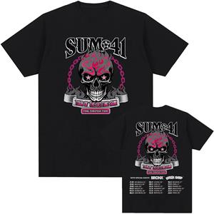 Trendy discount Tour of The Setting Sum Sum41 T-shirt Katoen Zomer Hoge Kwaliteit Heren T-shirts Ronde Hals Casual Hip Hop Gothic T-shirt Unisex XS wit