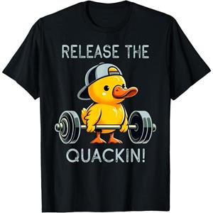 Xuhaijian02 Release The Quackin Duck Gym Gewichtheffen Bodybuilder T-shirt Grafische T-shirts Herenkleding Streetwear Camisetas S