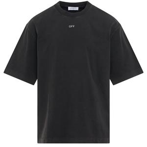 Off-White T-shirt met mensenprint - Zwart