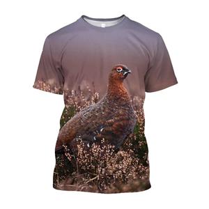 Chengyu Grouse Bird Bedrukte T-shirts Jacht Camouflage Grafische T-shirt Voor Heren Streetwear Tops Esthetische T-shirts S