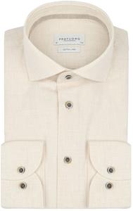 Profuomo Overhemd Linnen Blend Ecru