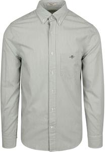 Gant Poplin Banker Overhemd Streep Groen