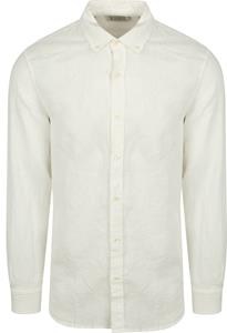 Scotch and Soda Linnen Overhemd Wit Button Down