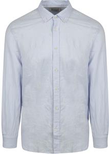 Scotch and Soda Linnen Overhemd Licht Blauw Button Down