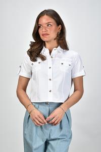 Sage & Ivy blouse Mave met goude knopen wit