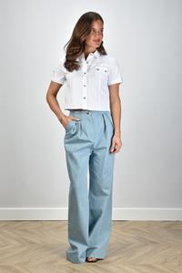 Sage & Ivy broek Randy denim strass blauw