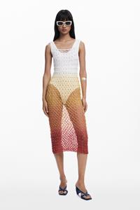 Desigual Midijurk met kleurverloop in rood - ORANGE