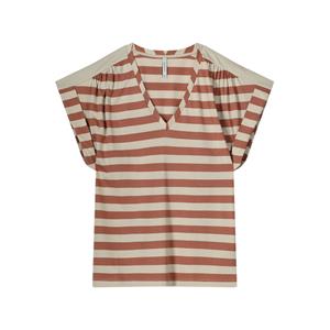 Summum V- neck top cotton modal stripe jersey 3s5086-30682