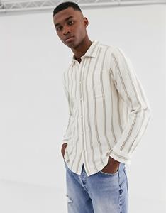 Jack & Jones Jprccregent dobby ls shirt ecru dessin