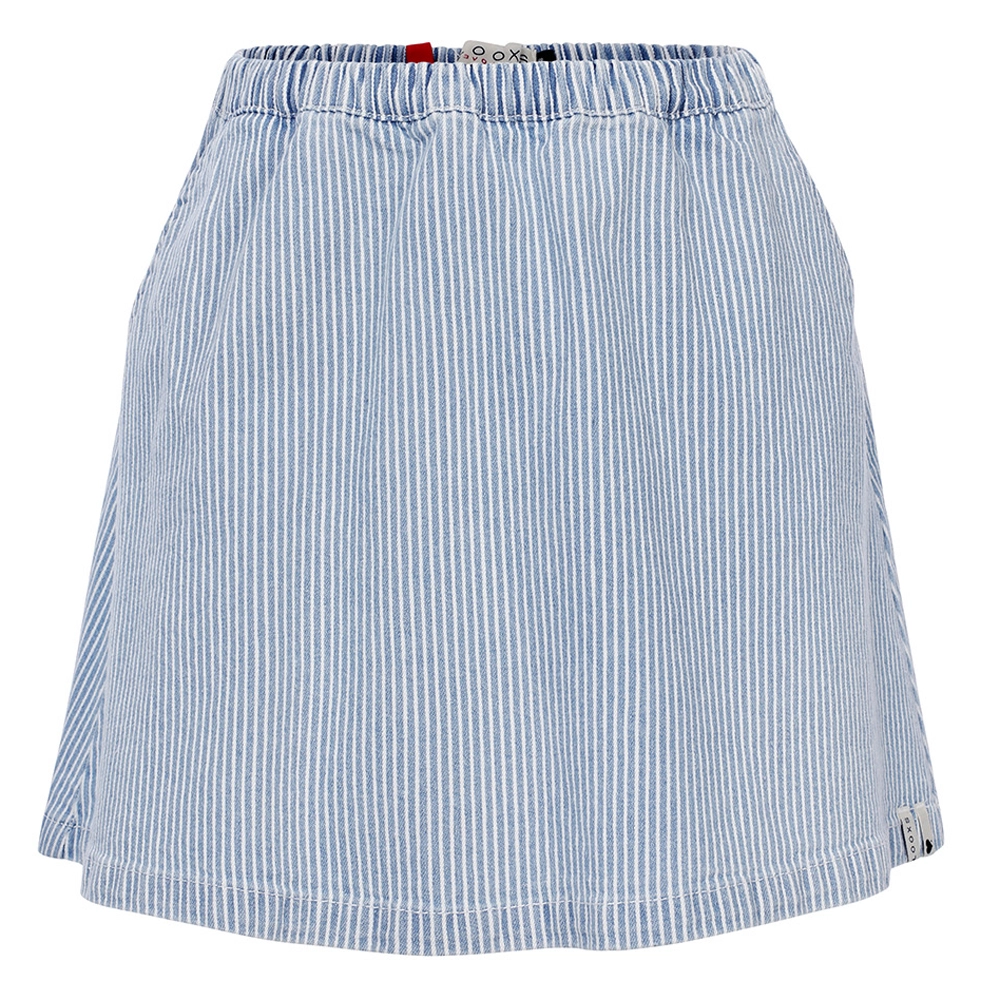 Looxs Revolution Gestreept denim rokje bleach blue voor meisjes in de kleur