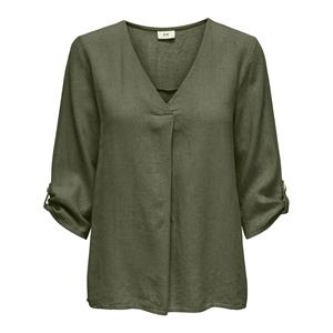 Only Jdysay 34 linen v-neck top wvn dia army
