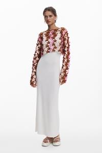 Desigual 2-in-1 gehaakte jurk - WHITE