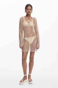 Desigual Gehaakte strandjurk - WHITE
