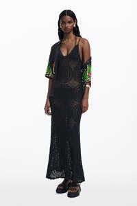 Desigual Gehaakte jurk met bandjes - BLACK