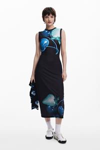 Desigual Nauwsluitende jurk met kersenprint - BLACK