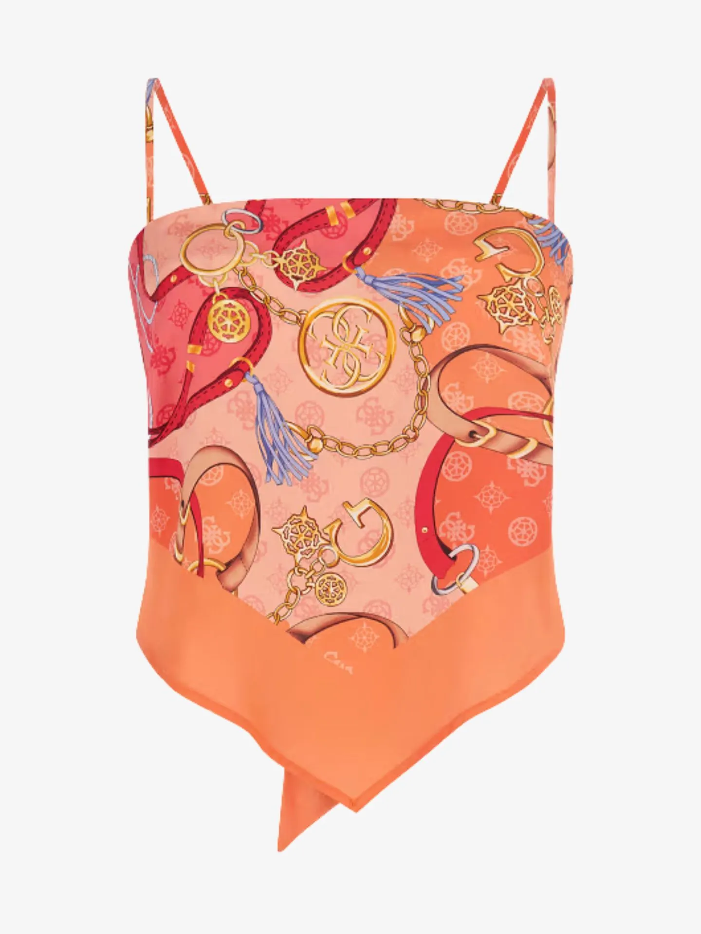 Guess Dames top glam chains orange