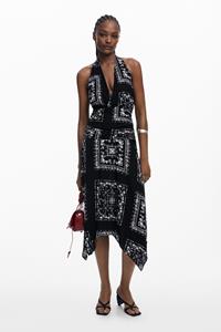Desigual Bandana jurk met knoop - BLACK