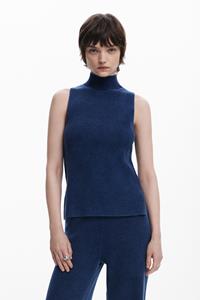 Desigual Mouwloos tricot T-shirt - BLUE