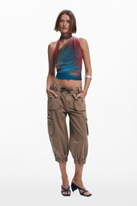 Desigual T-shirt met knoop halslijn - GREEN