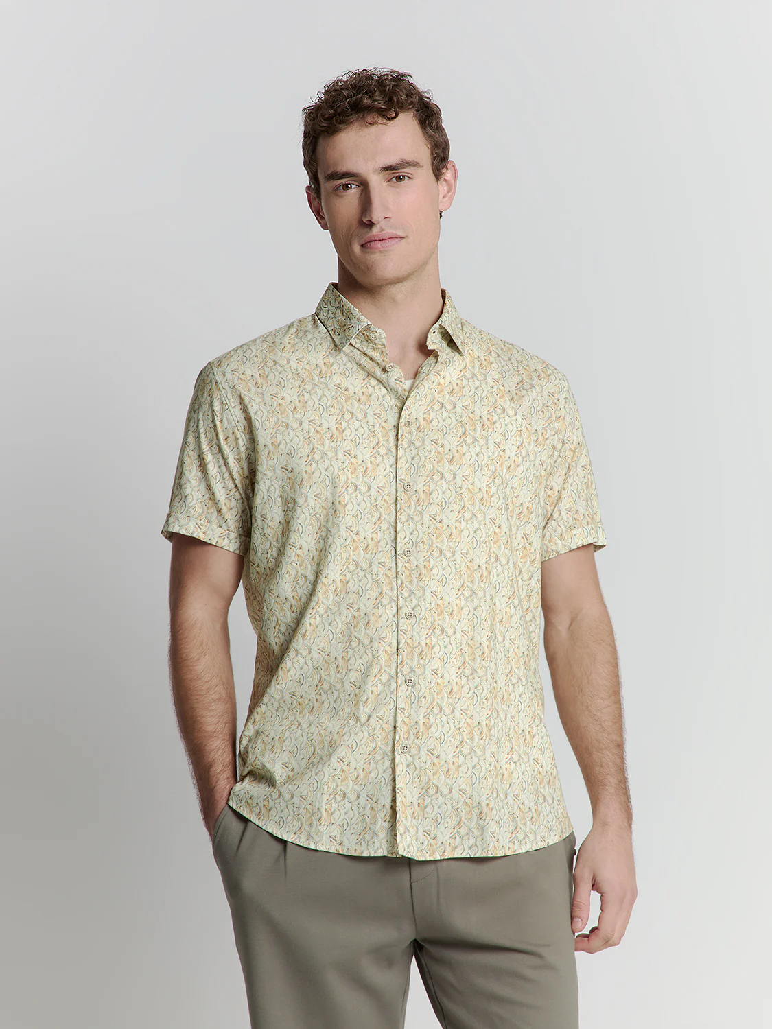 No Excess Heren overhemd 27440342 070 yellow