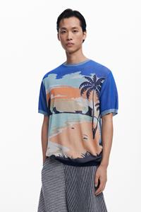 Desigual Gebreid strand T-shirt - BLUE