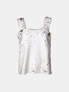 Mucho Gusto  paillettentop ecru zilver