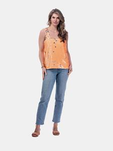 Mucho Gusto  paillettentop oranje zilver