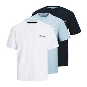 Jack & Jones Shirt met ronde hals JJBEAU TEE SS FRONTPRINT 3PK MP (set, 3-delig)