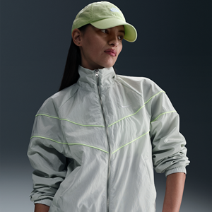 Nike Windrunner ruimvallend geweven damesjack met uv-bescherming en rits over de hele lengte - Grijs