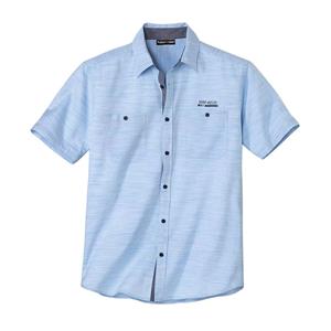 Atlas For Men Heren slub overhemd met korte mouwen