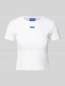 OTTO HUGO Blue T-shirt Baby Tee_B in verkorte lengte