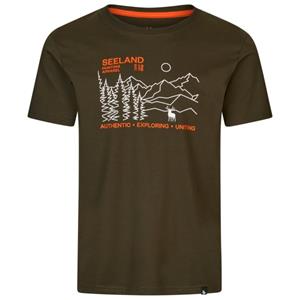 Seeland  Landscape T-Shirt - T-shirt, bruin/olijfgroen