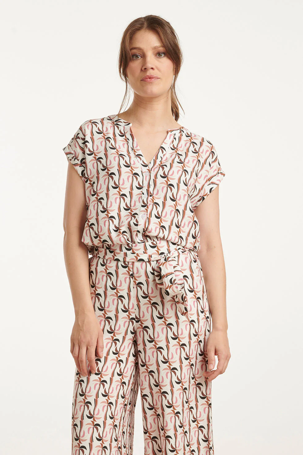 Smashed Lemon 25060 off-white marocain top met palmprint