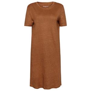 KnowledgeCotton Apparel  Women's Linen S/S T-Shirt Dress - Jurk, bruin