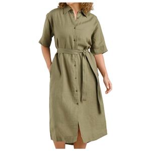 Dedicated  Women's Shirt Dress Ripa Linen - Jurk, olijfgroen