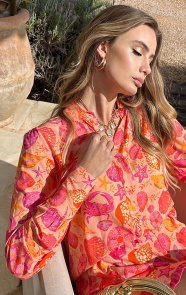 Jurkjes Blouse Met Details Djedi Shell Koraal