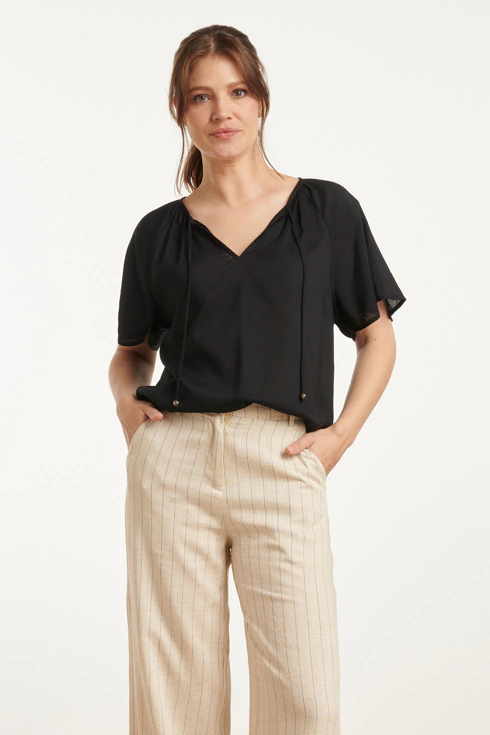 Smashed Lemon 25192 zwart viscose top