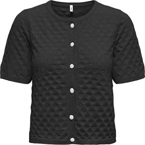 Only Onlsofia ss o-neck cardigan knt black/pearl button