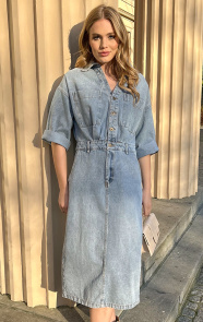 Jurkjes Denim jurk met split
