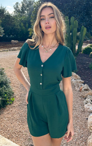 Jurkjes Knopen Playsuit Emerald