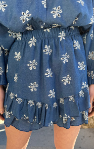 Jurkjes Bloemen Ruffle Skort Noortje Denim
