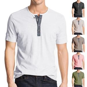 Niubiplus Heren casual slim fit basic mode-T-shirt met korte mouwen en ronde hals zomertop M