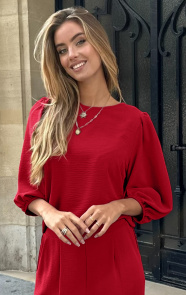 Jurkjes Puff Sleeve Top Lilly Bordeaux