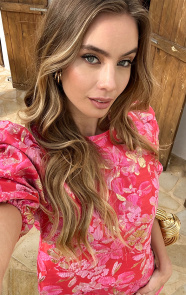 Jurkjes Romantic Jacquard Roses Top Merel Fuchsia