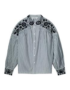 Summum Longsleeve blouse stripe cotton 2s3228-12011